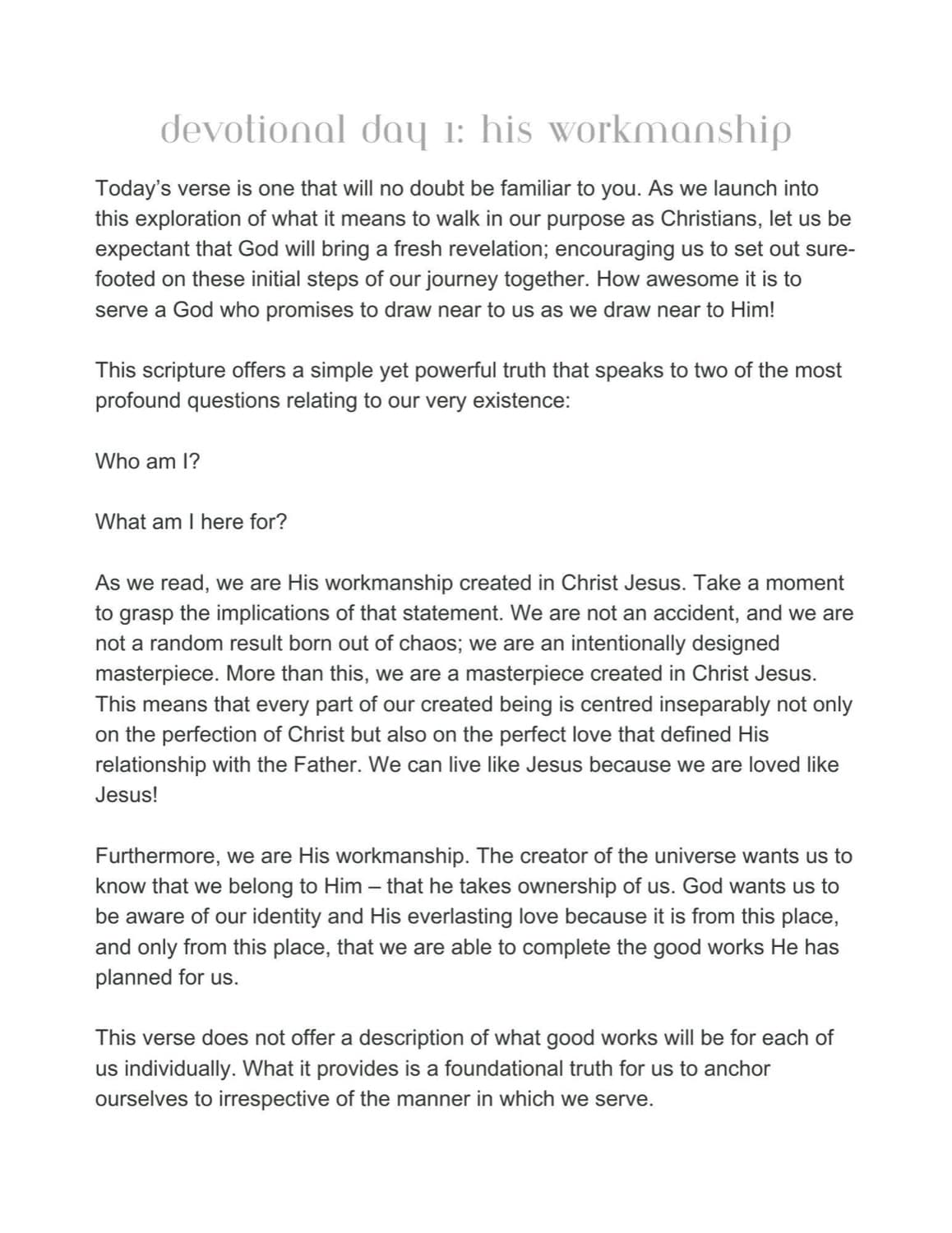 A daily devotional reading